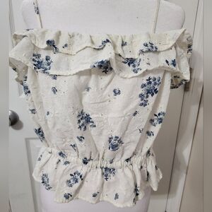 💞3/$24💞 American Eagle Flower and Eyelet Halter Size L